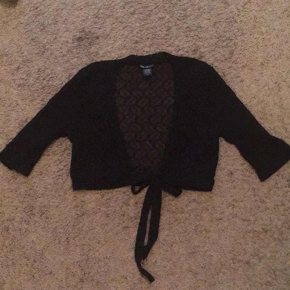 Lace Black Tie Front Shrug Miss Chievous